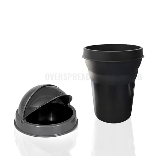 Image of Car Trash Bin with Push Lid | Compact Mini Car Dustbin for Cup Holder | Car Garbage Can for Home Office | Small Vehicle Waste Bin for Clean & Organized Interior (Pack of 4)