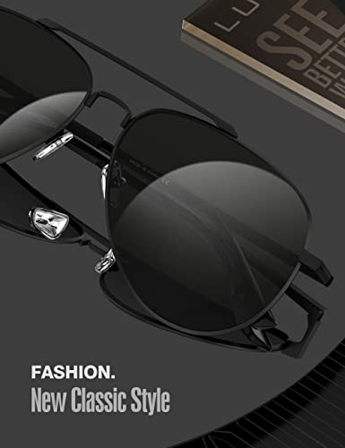 LUENX Aviator Sunglasses for Men Women Polarized Driving Classic Shades - UV 400 Protection with Accessories 60MM - Image 6
