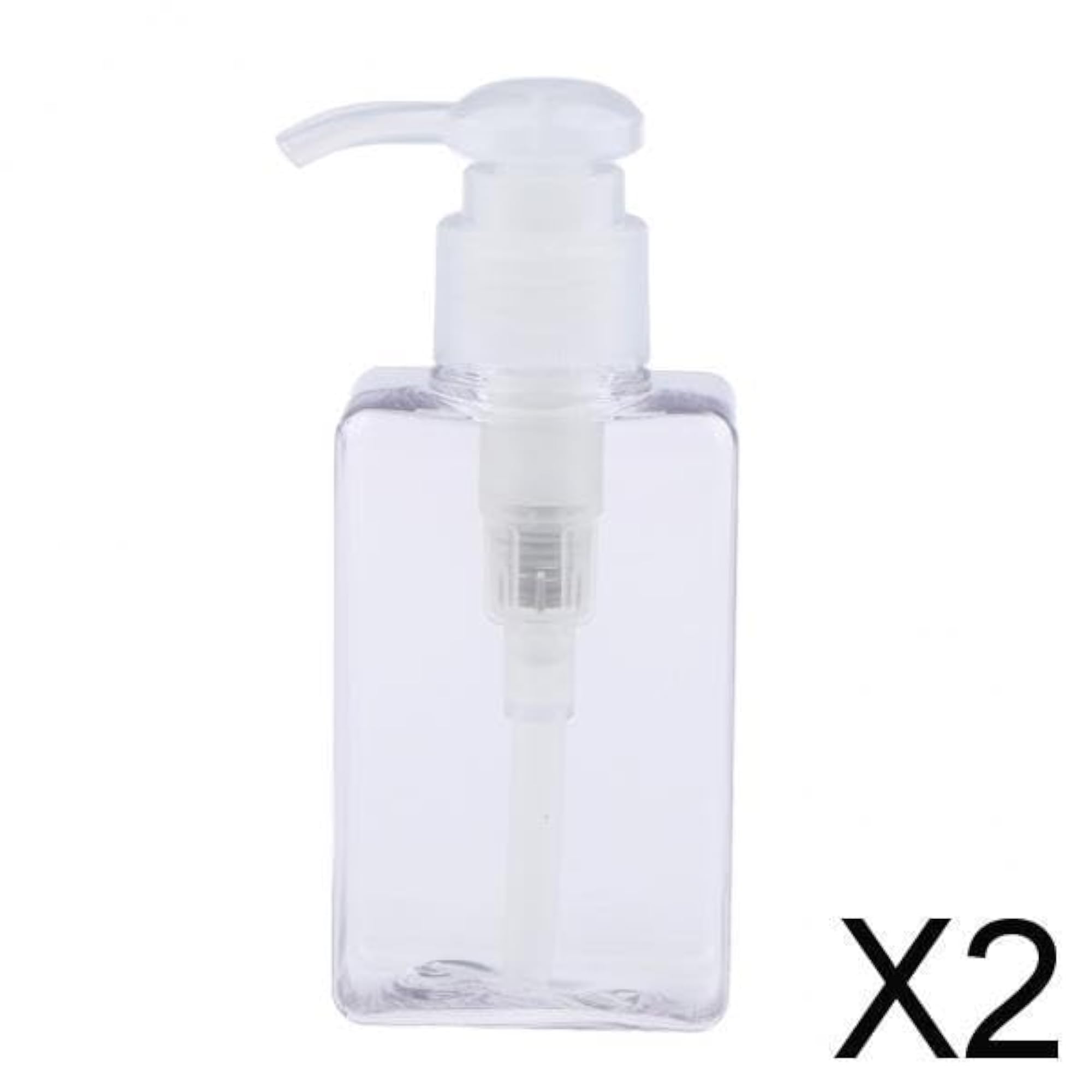 2x PETG Pump Dispenser Lotion Bottles, 100ml Clear