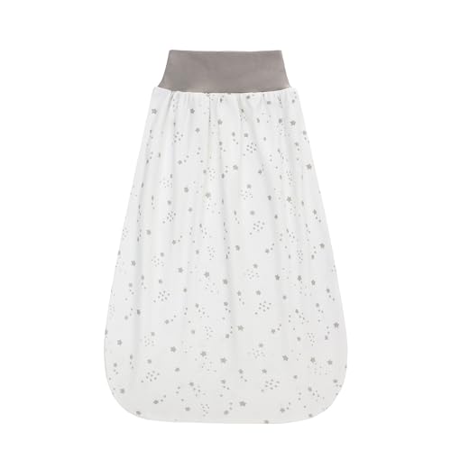 Babyschlafsack 0,5 Tog mit elastischem Bund, Sommer Wickelsack aus Baumwolle, Strampler für Baby Kleinkinder Kinder 0-6 Monate (Weißer Stern)