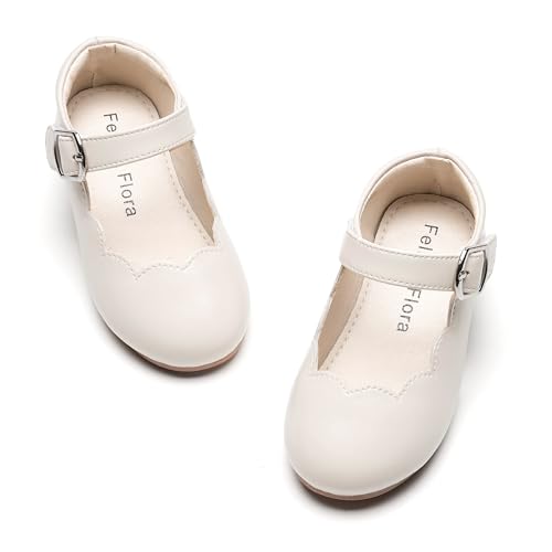 Image of Felix & Flora Toddler Flower Girl Dress Shoes - Baby Girl Ballet Mary Jane Flats for Party School Wedding