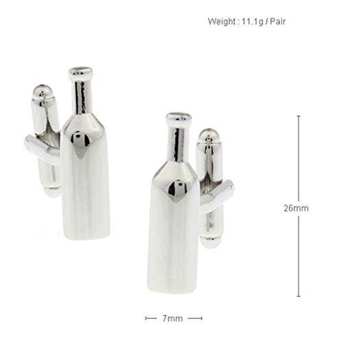 KnBoB Mancuernillas Plateadas para Camisa de Smoking miniatura 5