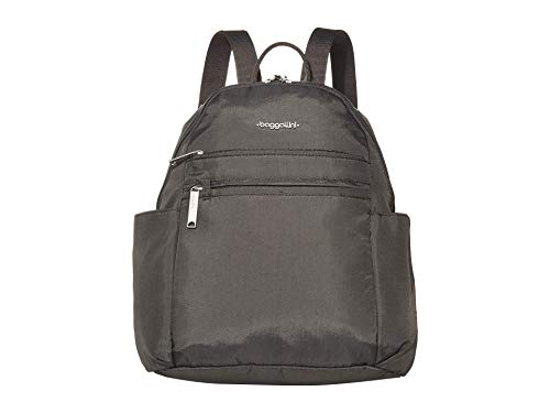 Image of Baggallini Securtex Anti-theft Vacation Travel Backpack 10x13 Slash-Resistant Nylon Daypack w /RFID, Charcoal