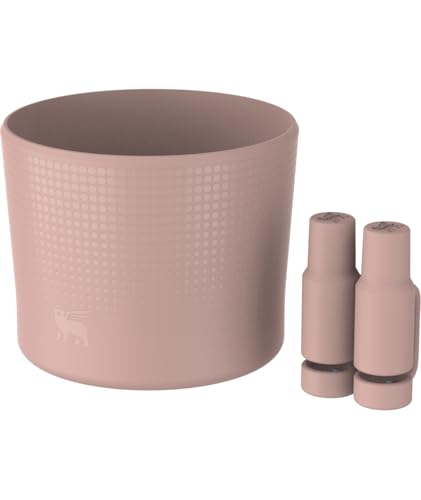 Image of Stanley Quencher Boot and Straw Cover Cap | Anti-Slip Silicone Protector for 14 oz Tumbler with Handle | Accessory Set for Stainless Steel Drinking Cup | BPA-Free | Pink Dusk