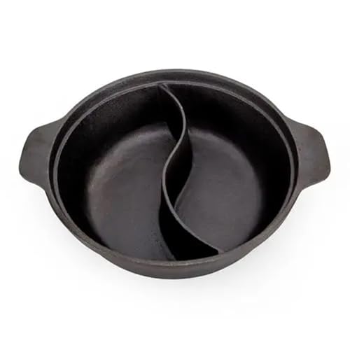 HeartTrend 両手鍋 鍋 寸胴鍋 しゃぶしゃぶ鍋 卓上鍋 二食鍋 二味鍋 S型鍋 シチュー鍋 IH対応 一度に二つの味が楽しめる 高強度 変形防止 蓋付き (32cm)