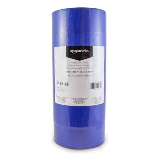 Amazon Basics Blue Painters Tape, 1.9 Inches x 180 Feet - Set of 6 Rolls
