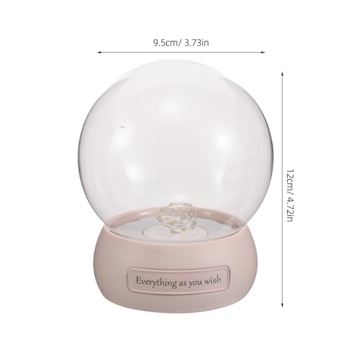 Cúpula de cristal para rosas preservadas y flores con base LED 3