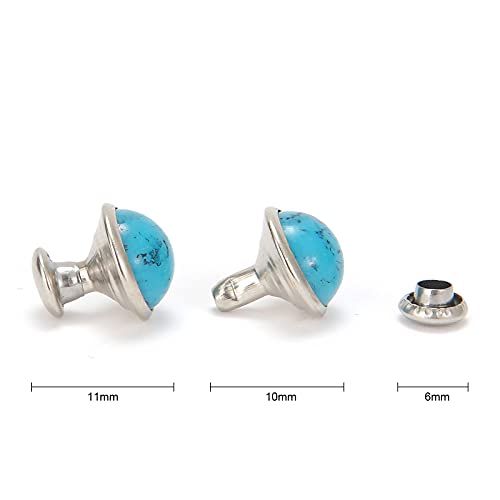 Weebee 100 Sets Blue Turquoise Rapid Rivets Studs Tandy Diy Leather Rivets Craft For Belt Boots Jacket Garment Accessories #TOP1