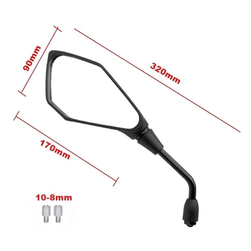 Espejos retrovisores universales de moto para Yamaha MT07 con anclaje de manillar negro 2