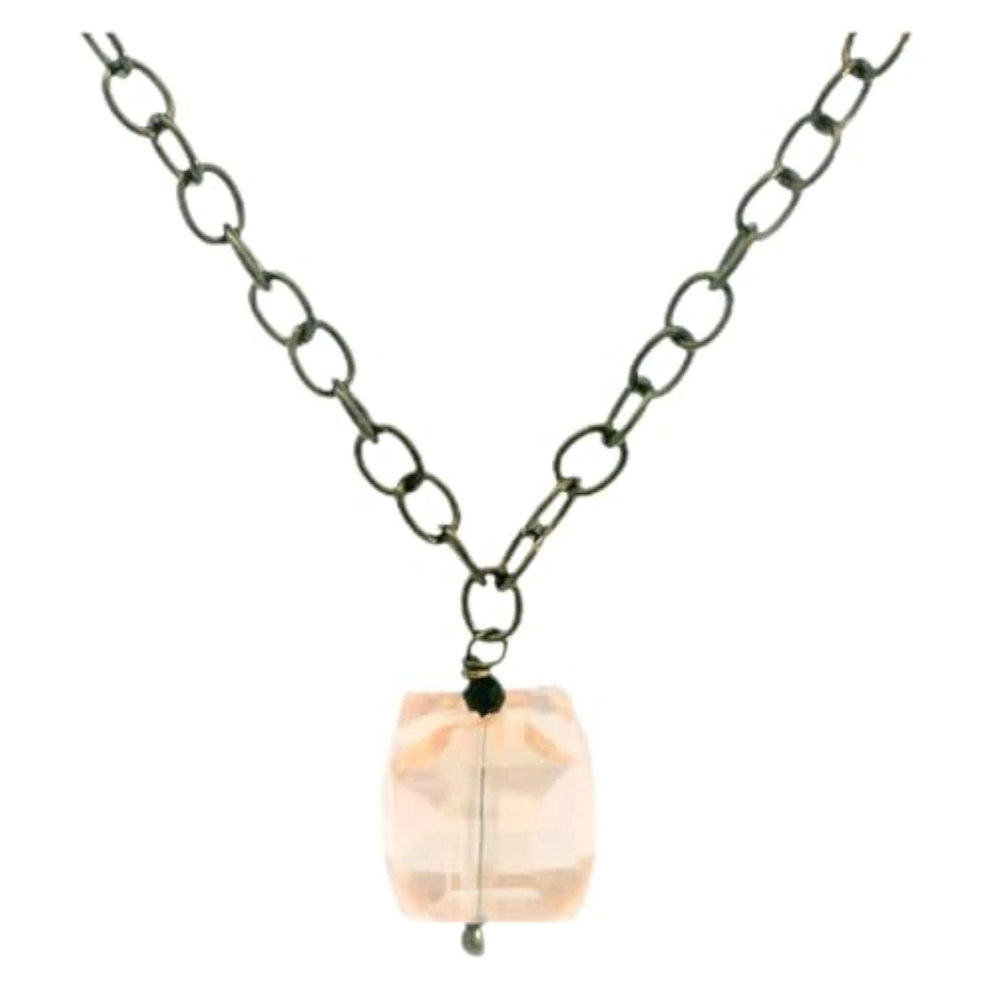 Jaipur Austrian Crystal Cube Pendant Necklace, Gift for Her