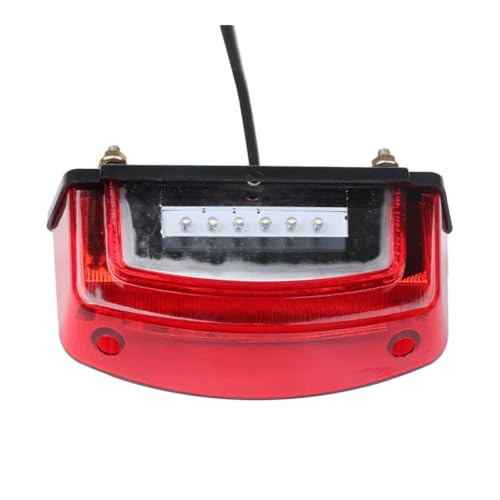 Feu arrière de moto universel à LED clignotant homologué avec support de plaque d'immatriculation