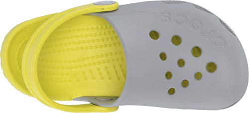 Image of Crocs Unisex-Child Electro Clogs, Light Grey /Citrus, 4 Toddler