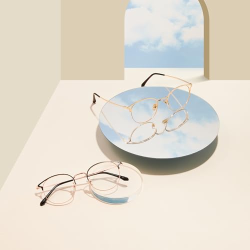 Image of Cyxus Blue Light Blocking Glasses - Lightweight Round Metal Frame Computer Eyewear, Anti Eye Strain Glasses for Men Women