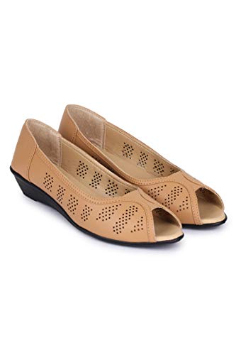 Image of Shezone Beautiful Beige Colour Synthetic Material Bellies for Womens from 4624 Beige
