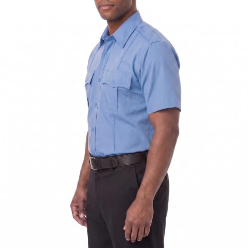 Image of First Class 100% Polyester Short & Long Sleeve Zippered Uniform Shirt 4 Pocket Hidden, Law Enforcement BDU Zipper Closure.
