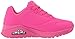 Skechers Women's Uno-Night Shades Sneaker Cooled Memory Foam, Skech-Air Midsole, Durabuck Upper, HOT Pink, 7.5 Wide