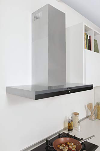 Candy-Essenza-CTS9CEX-Campana-extractora-90-CM-4-Niveles-Potencia-213W-596M3H-Salida-Libre-y-Recirculante-Temporizador-Filtros-Carbono-3-Paneles-Antigrasa-LED-4769DB-Clase-A-Inox-y-Negro