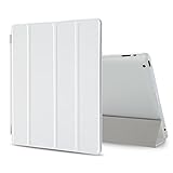 Besdata Ultra Slim Lightweight Smart Stand Cover Auto Wake/Sleep Function & Translucent Back Case for Apple iPad 2 / iPad 3 / iPad 4 Bundle with Screen Protector, Cleaning Cloth & Stylus (White)