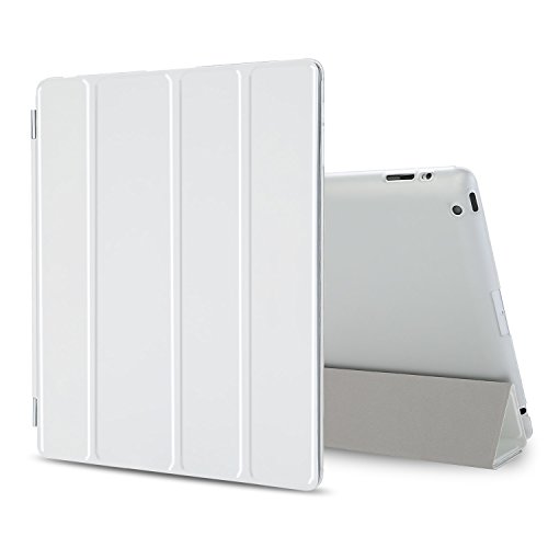 Besdata Ultra Thin Magnetic Smart Cover & Back Case for Apple iPad 2/3/4 + Screen Protector + Cleaning Cloth + Stylus – White - PT2601