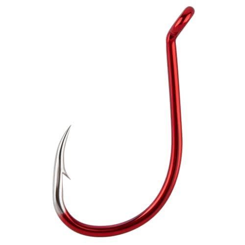 Dr.Fish 30 Pack Octopus Hooks Offset Beak Circle Hooks Transparent Red 8/0