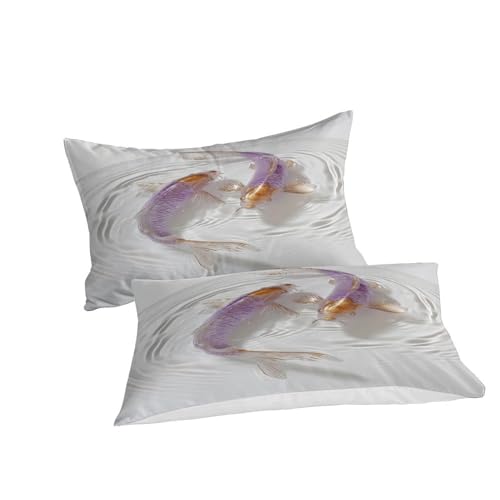 Housse de couette 3D koi pour chambre ado zen - 3