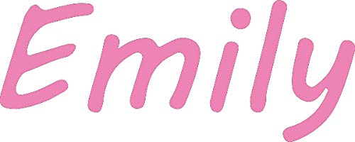 hBARSCI Emily Vinyl Decal - 5 Inches - for Cars, Trucks, Windows, Laptops, Tablets, Outdoor-Grade 2.5mil Thick Vinyl - Soft Pink