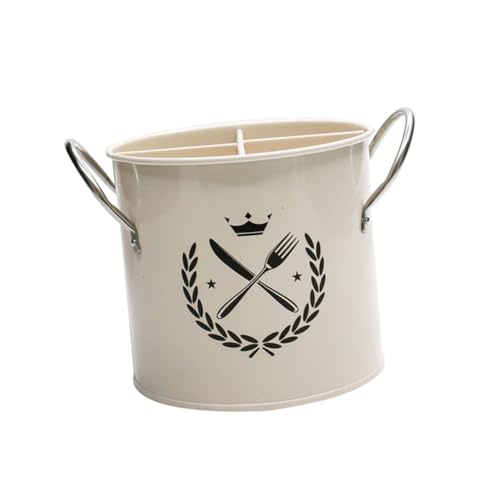 OFFIGAM 格デザイン箸収納バスケット キッチンカウンター用食器整理ホルダー 水切り機能付きカトラリーオーガナイザー 家用箸 調理器具整