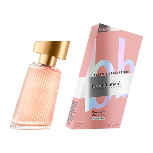 bruno banani Radiant Woman Eau de Parfum, fragancia radiante con notas afrutadas y un toque de ámbar, 50 ml