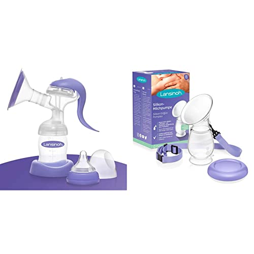 Lansinoh Handmilchpumpe & Muttermilchauffänger - angenehmes & extrem weiches Silikon - rettet jeden Tropfen Muttermilch - Alternative zu Milchauffangschalen