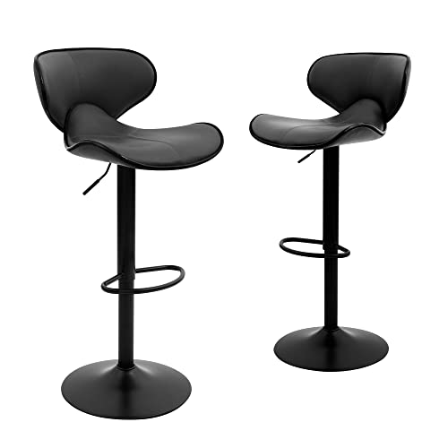 Canglong Swivel Adjustable Barstool, Counter Height Chairs W/Backrest And Footrest For Bar, Kitchen, Dining, Living Room And Bistro Pubx, Set Of 2, Dark Grey #TOP29