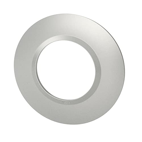 Legrand Dooxie LEG600975 PL 1P Decorative Plate Round with 1 Hole Aluminium Effect, Effet aluminium - Image 3