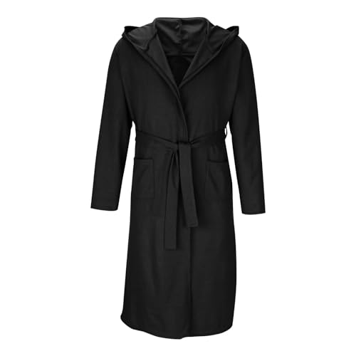 Mens Waffle Hooded Robe Lightweight Spa Bathrobe Knit Kimono Shower Robes V Neck Long Sleeve Sleepwear with Pockets4