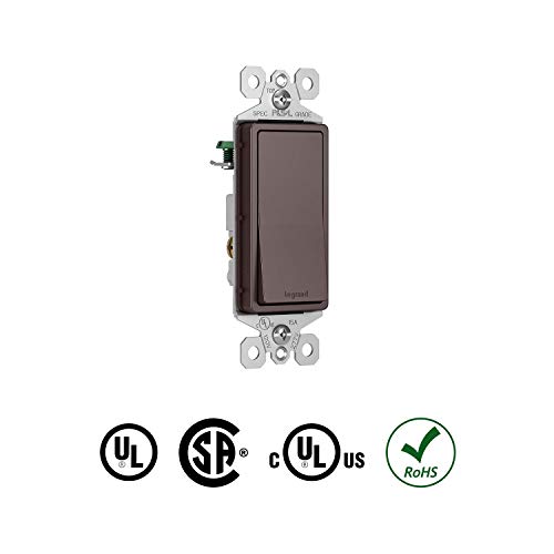 Image of Legrand - Pass & Seymour Radiant 15 Amp Light Switch, 3 Way Light Switch, Dark Bronze Paddle Rocker Switch, TM873DBCC10, 1 Count (Pack of 2)