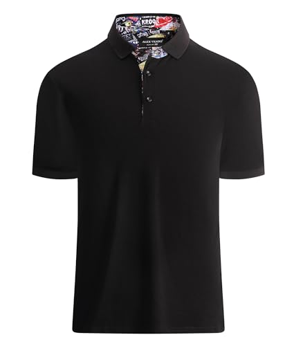 Alex Vando Mens Polo Shirts Short Sleeve Regular Fit Fashion Designed Shirt