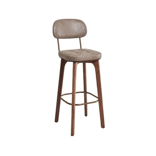 Tabourets de bar rétro bois luxe pour comptoir et cuisine grise - 2