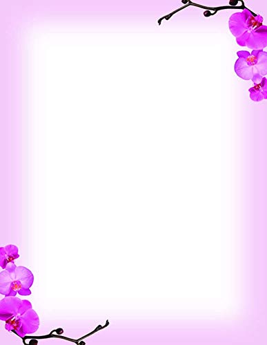 Papier fleur tête de lettre orchidées roses superbe coffret de correspondance à offrir