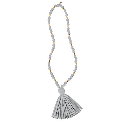 Mud Pie Women's Jersey Tassel Necklace Gray, One Size Mud Pie Women's Jersey Tassel Necklace Gray, One Size