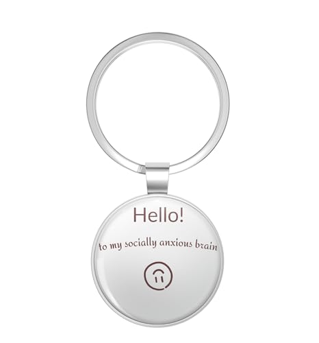 Hello To My Socially Anxious Brain Meme Key Chain Double