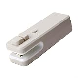Sellador de bolsas de chips de mano, sellador térmico recargable 2 en 1, construcción de plástico y metal, carga USB, frescura duradera para almacenamiento de alimentos (gris)
