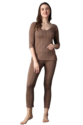 Image of Wearslim Women's Cotton Quilted Winter Lightweight Thermal Underwear for Women Long Johns Set with Fleece Lined Soft Warmer