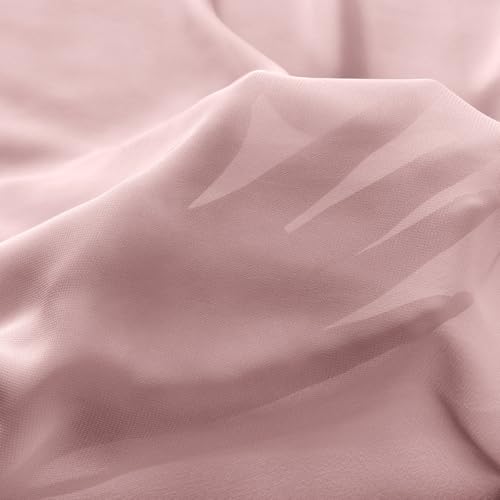 Image of Dusty Rose Chiffon Fabric by The Yard Continuous Sheer Arch Fabric 20 Yards | Pre-Cut Chiffon Draping Panels Airy Wedding Arch Draping Fabric 60 inch Wide for Events Backdrop Ceiling Decor DIY Craft Use