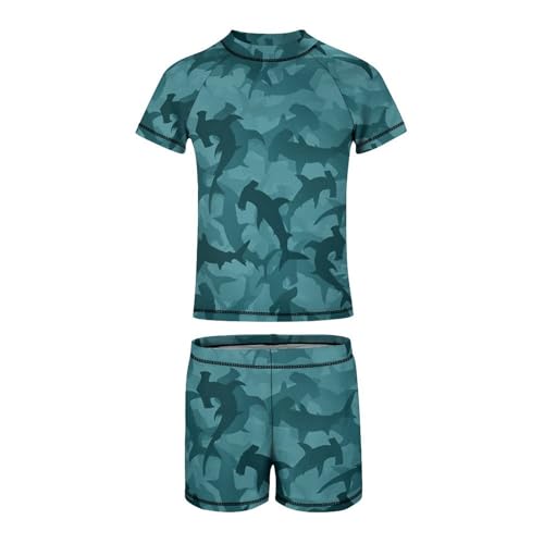 Camo Hammerhead SharksChildren's Swimsuits Boys Two Piece Suit7-9Y（120cm）4