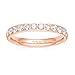 TIGRADE 3mm Women Titanium Engagement Ring Half Cubic Zirconia Eternity Wedding Band Size 3-13, Rose Gold, Size 7.5