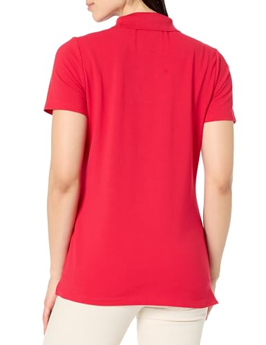 Nautica Women's Short Sleeve Cotton Polo Shirt, Red, L - image 2