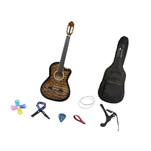 Rockible Tigerstreifen Elektro-Akustische Gitarre Set