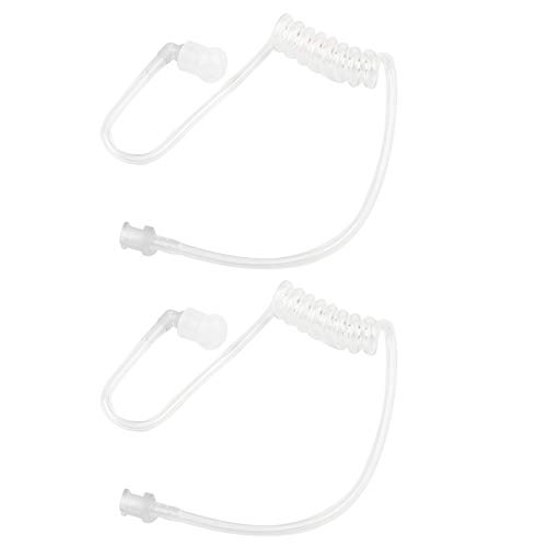2 tubos de aire acsticos transparentes con bobina de repuesto para auriculares y auriculares Walkie Talkie Radio, 2 unidades