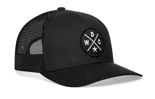 Image of HAKA State City Trucker Hat for Men & Women, Adjustable Baseball Hat, Mesh Snapback, Sturdy Outdoor Black Golf Hat