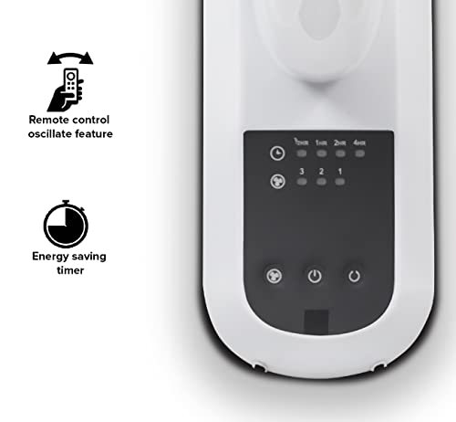 Air Monster 16 Inch Wall Mount Fan with Remote Control, Wall Mount Garage Fan, Oscillating, Plastic Grill, 70 Degree, 3 Speed, Timer, Adjustable Tilt, Fused Plug, ETL, White Color, Ventilador de Pared