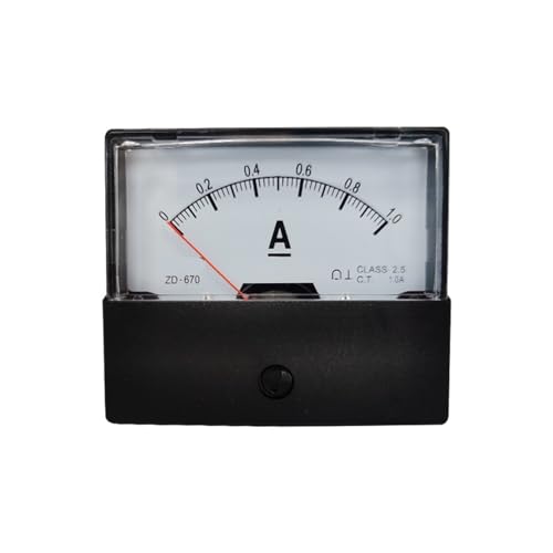 Ampèremètre DC 1A jauge de tableau analogique 670-A pour mesure directe du courant 70x60mm