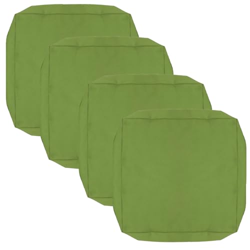 FLYMEI Patio Cushion Covers 25x25x5 Waterproof Outdoor Cushion Cover Replacement 4Packs Outdoor Seat Cushion Slipcover for Rattan Chair Sofa, Green